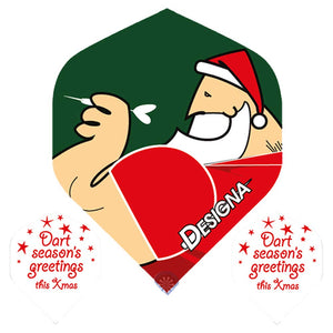 (3 Sets - 9 Flights) Santa Claus Season's Greatings Christmas Xmas Dart Flights