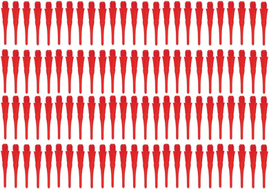 Dartfellas Spare Soft Tips Replacement Plastic Dart Points, Red (Pack of 100)