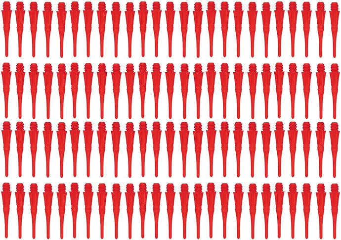 Dartfellas Spare Soft Tips Replacement Plastic Dart Points, Red (Pack of 100)