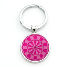 Load image into Gallery viewer, Art Attack Intense Pink Dartboard Keychain