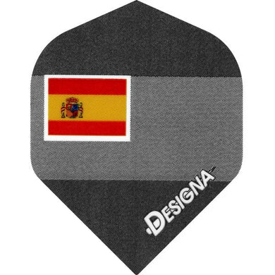 Designa Spain Spanish Flag Standard Dart Flights, 75 Micron (3 Sets - 9 Flights)