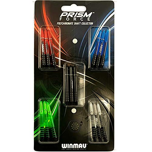 Winmau Prism Force Dart Shafts, Force Grip Zone Stems, Medium 48mm, Mixed Colors (5 Sets)