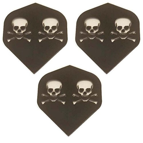 Designa Royal Classic  Black Transparent Jolly Roger Ghost Skull Bones 100 Micron Extra Strong Standard Dart Flights