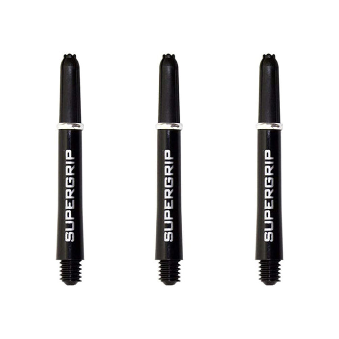 Harrows  Supergrip Stems Polycarbonate Dart Shafts with Machined Rings - Tweenie - Black and Silver