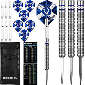 24g 90% Tungsten Scotland Scottish Patriot X Steel Tip Dart Set, Flights & Shafts Included (2 Sets Each), w/Travel Case, 24 Grams