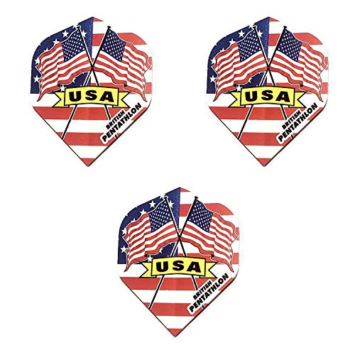 Pentathlon USA American Flag Stars & Stripes America 100 Micron Standard Dart Flights (1 Set)