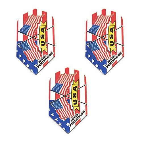 Pentathlon  American Flag Stars & Stripes America 100 Micron Extra Strong Standard Dart Flights