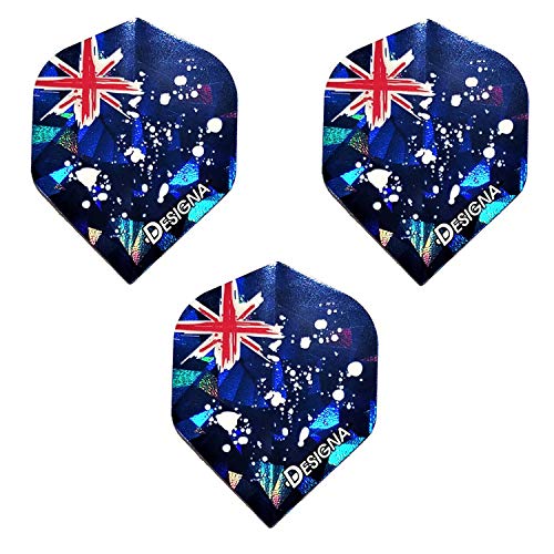 Designa Australia Flag Down Under 75 Micron Strong Dart Flights (1 Set)