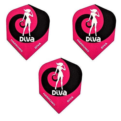 Harrows Women's Dart Diva 100 Micron Flights, Pink Swirl (1 Set)