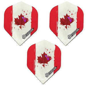 Designa Canada Canadian Flag Maple Leaf 75 Micron Holographic Patriot Strong Dart Flights (1 Set)…