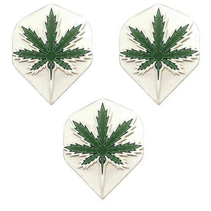 Designa Transparent Green Leaf CBD THC Cannabis Leaf Marijuana Weed Ganja Pot 75 Micron Strong Dart Flights (1 Set)