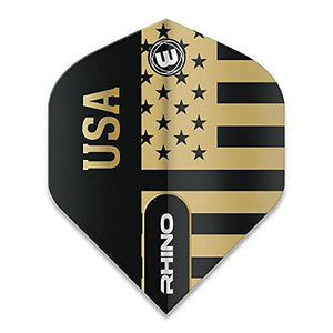Art Attack Winmau Rhino USA American Flag Stars & Stripes Patriot 100 Micron Strong Standard Dart Flights (1 Set)