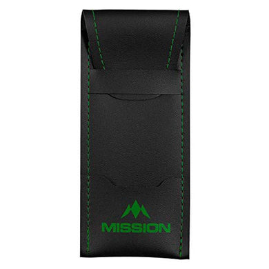 Designa Mission Sport 8 Darts Case, Slim Compact, Black Bar Wallet with Color Trim, Green