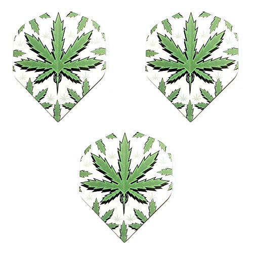 Designa Green Leaf CBD THC Cannabis Leaf Marijuana Weed Ganja Pot 75 Micron Strong Dart Flights (1 Set)