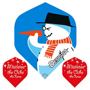 (1 Set) Snowman Christmas Xmas Dart Flights, 100 Micron Extra Strong