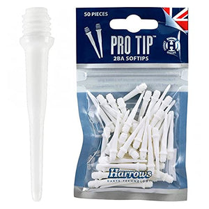 Harrows Spare Soft Tips, Replacement 2BA Soft Tip Points, White (Pack of 50)