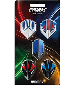 Winmau Prism Alpha Dart Flight Selector Pack, Rhino Technology, Mixed Shapes (5 Sets)