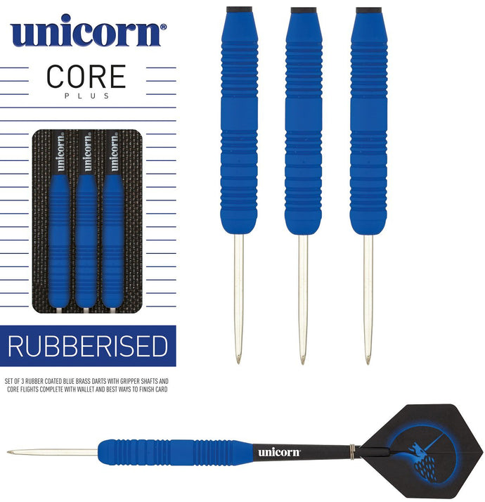 Unicorn Core 23g Steel Tip Darts, Non Slip, Vulcanised Rubber Grip, 23 Gram