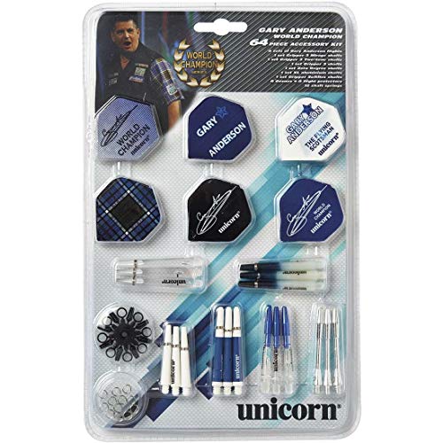 Unicorn Gary Anderson, 64 Piece, The Flying Scotsman, World Champion Accessory Kit (Flights, Shafts & More!)