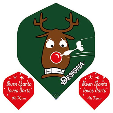 (1 Set) Reindeer Christmas Xmas Dart Flights, 100 Micron Extra Strong