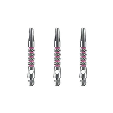 Harrows Savage Shafts, Aluminium Knurled Stems, Short 36mm, Pink